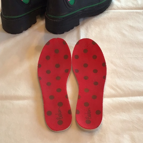 Boden Lug Sole Navy/Rainbow Rain Boots 8.5 UK 6- Fits big like a 9! - Picture 9 of 9